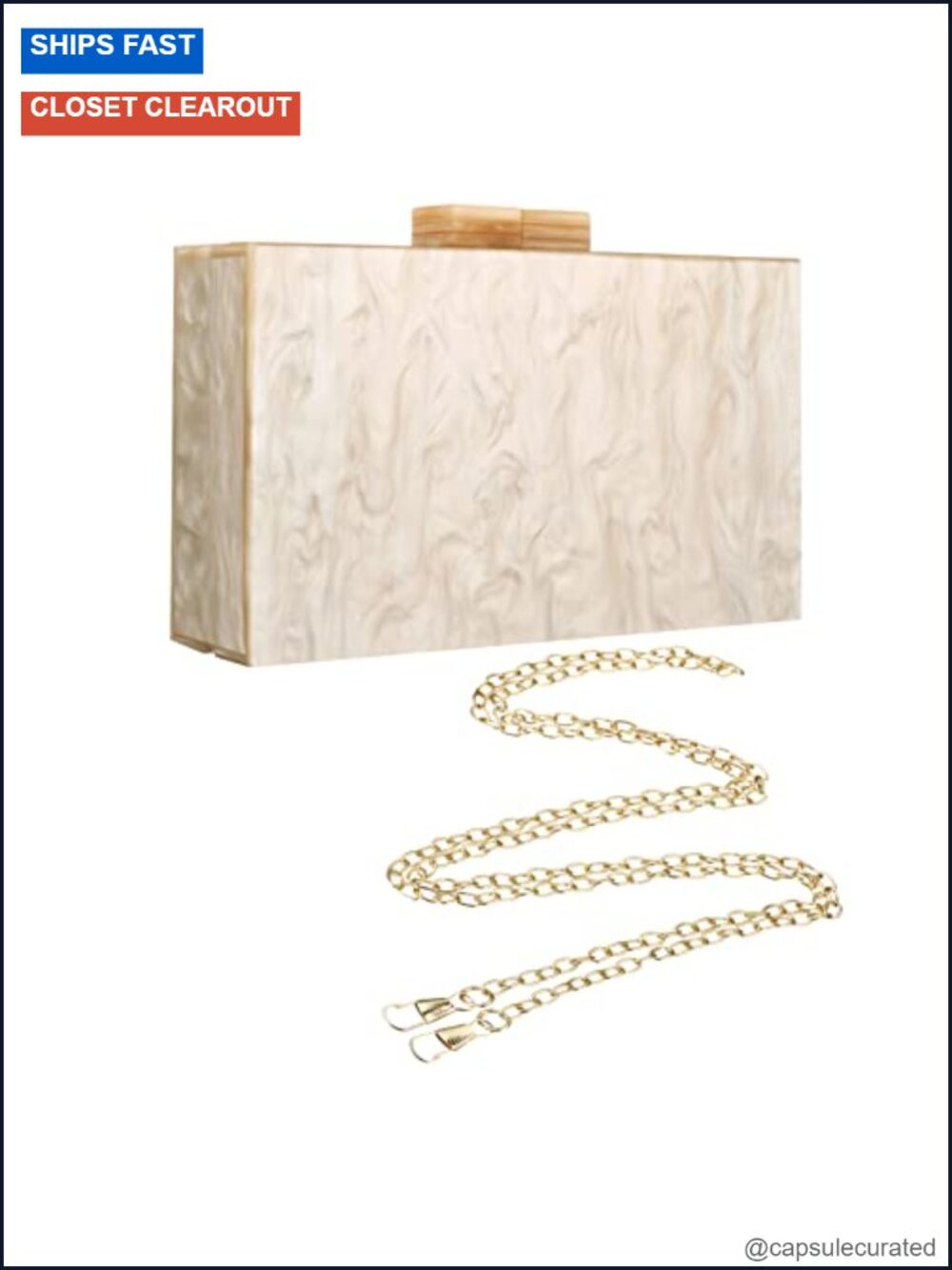 Acrylic Clutch Purses for Women Marbling Evening Crossbody Bag - Picture 5 of 6